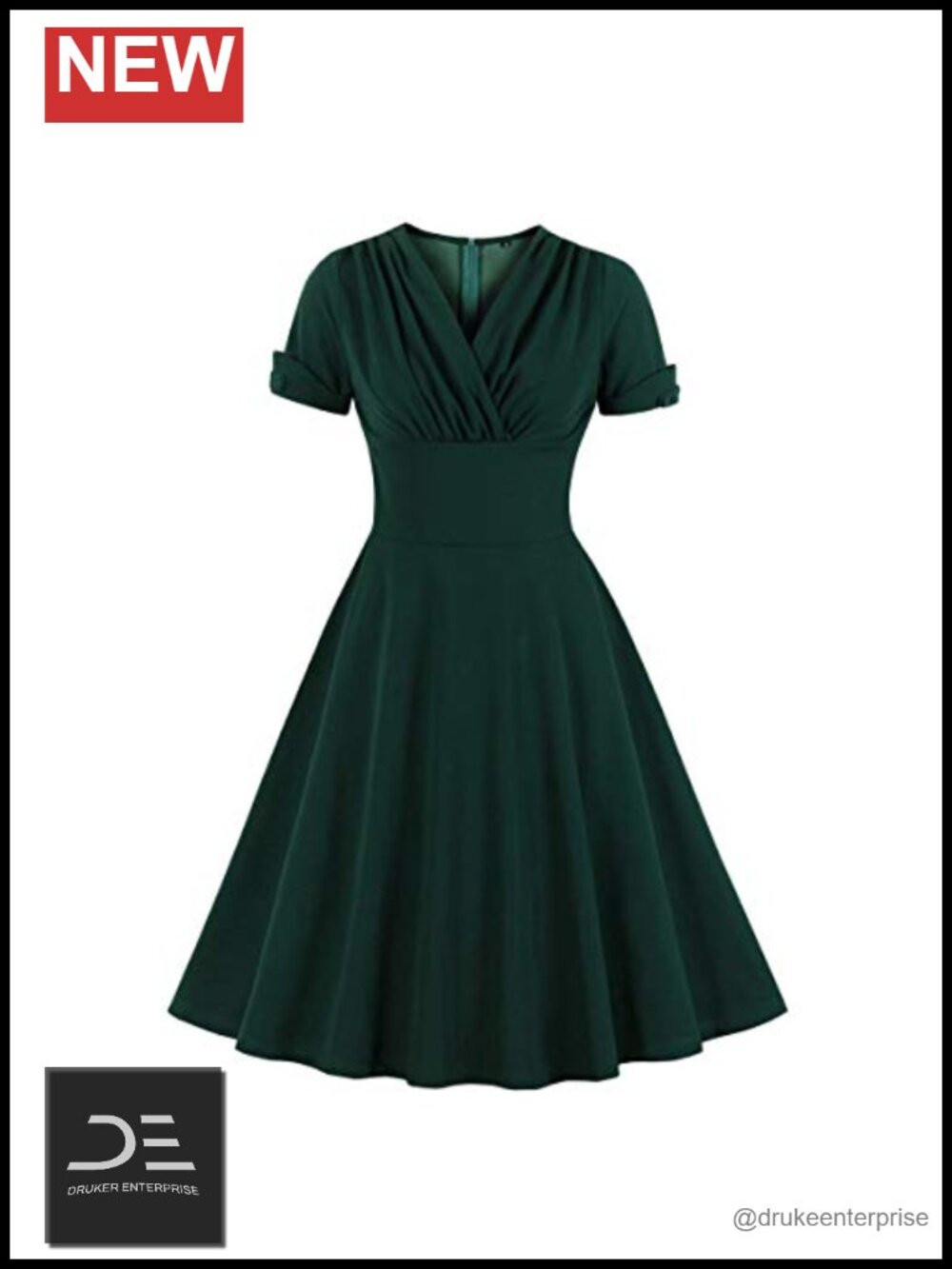 Women's Wrap V-Neck A-Line Dress
